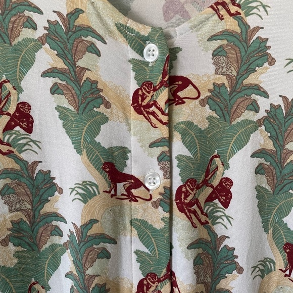 Kate Quinn Bamboo Full Button Down Monkey Print Midi Gown Postpartum Breastfeed - Picture 4 of 7